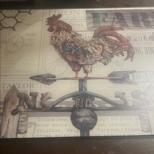 Rustic Rooster Weather Vane glass cutting board